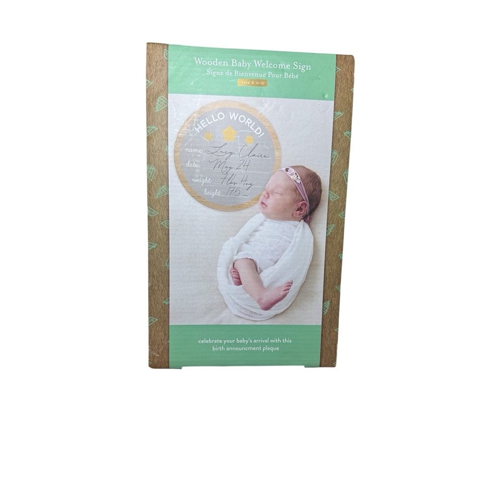 Kate + Milo Hello World Fill-in Wooden‎ Photo Prop W/ Marker! New In Package